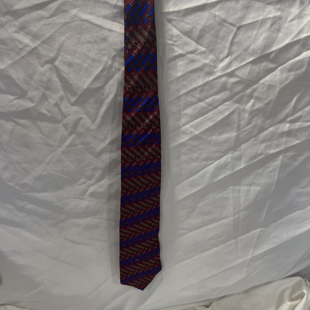 Vicky Davis "Light Up"‎ Cigar Print 100% Silk Men's Neck Tie31